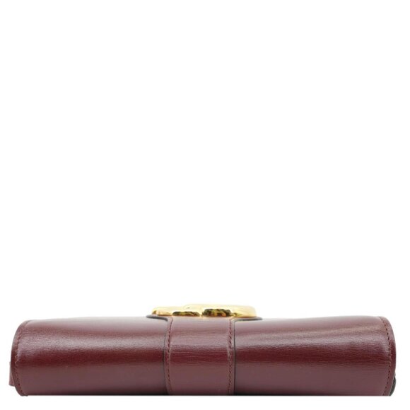 Gucci  Arli Flap Small Vitello Palmellato Lux Leather Crossbody Bag Burgundy - Picture 5 of 15